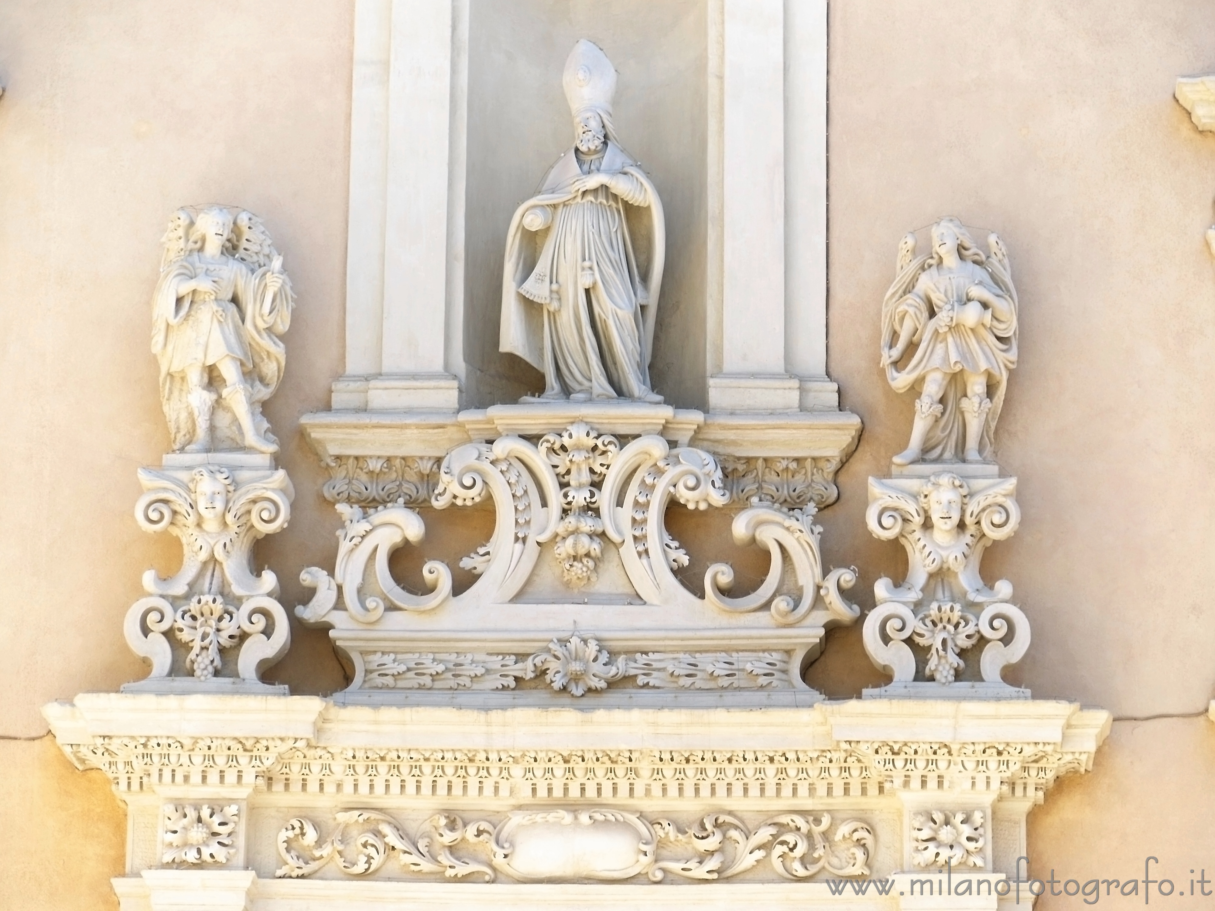 Casarano (Lecce, Italy) - Decorations above the doorway of the Cathedral Church